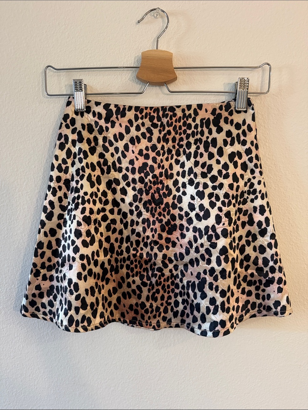 Princess Polly Leopard Print A-Line Mini Skirt - Beige/Black